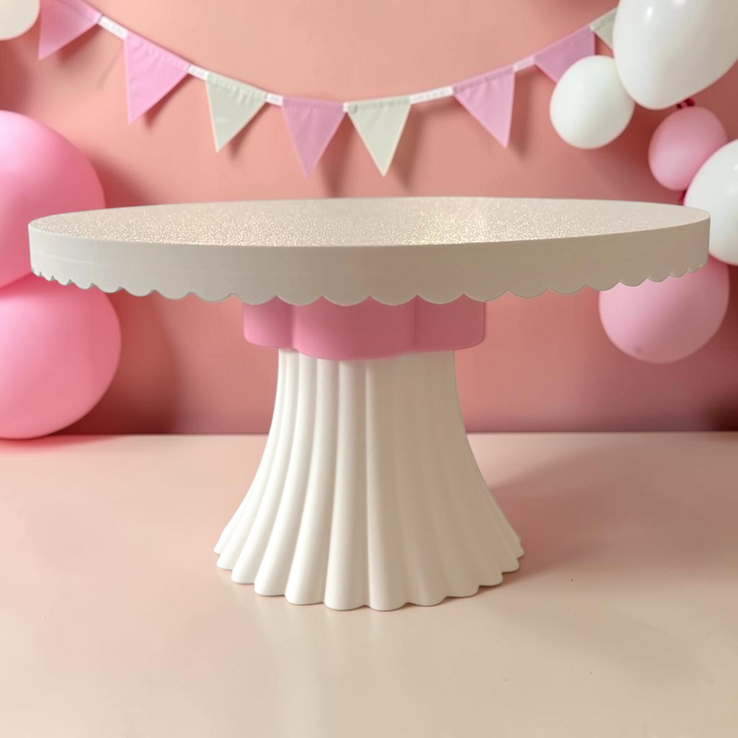 DECORATIVE CAKE STAND PETAL EDGE FLUTED BASE