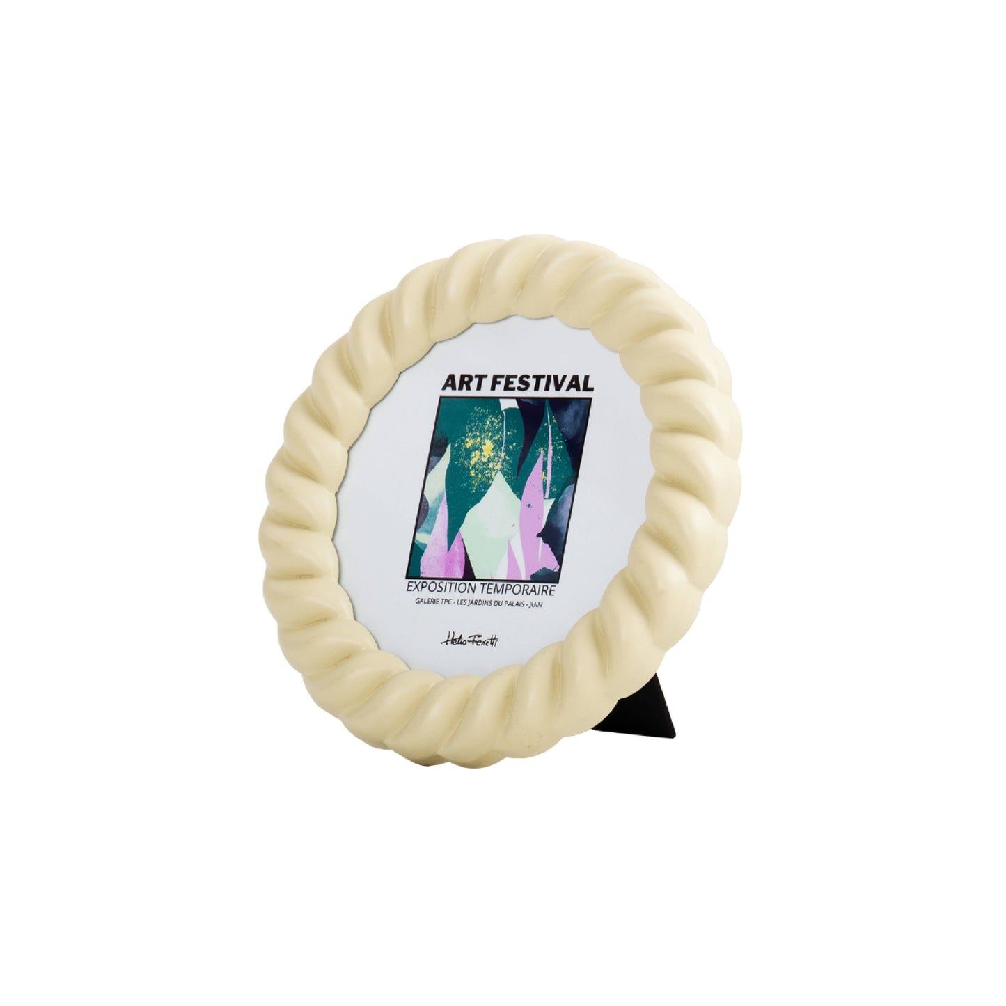 Helio Ferretti Oval Braid Photo Frame - Cream