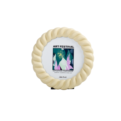 Helio Ferretti Oval Braid Photo Frame - Cream