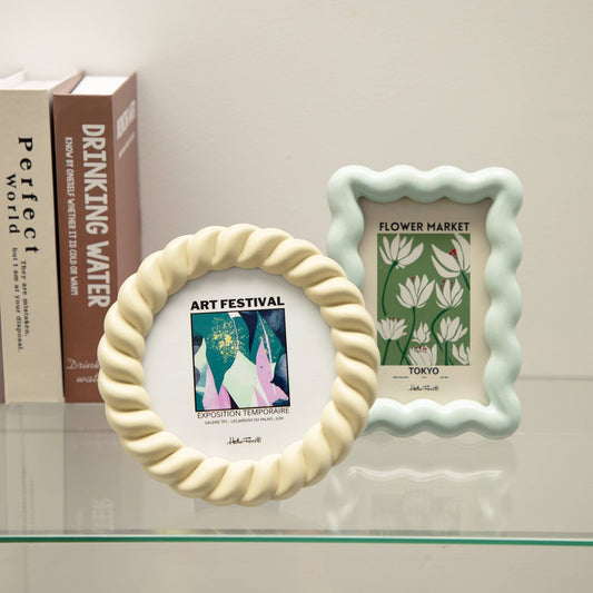 Helio Ferretti Oval Braid Photo Frame - Cream