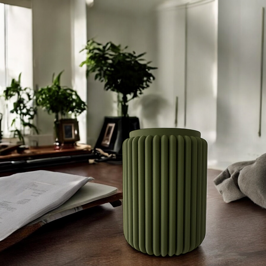Modern Ribbed Pen Pot Olive