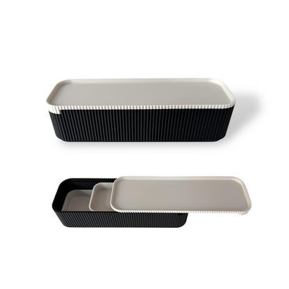 Black Pencil Case with Sliding Lid
