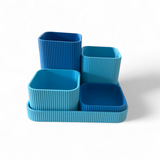 Multipot Desk Organiser Blues
