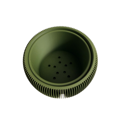 Retro Ribbed Planter - Olive