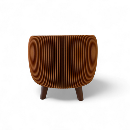 Retro Ribbed Planter - Toffee