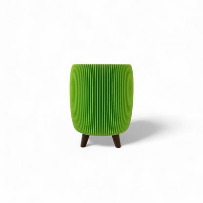 Retro Ribbed Small Planter - Lime