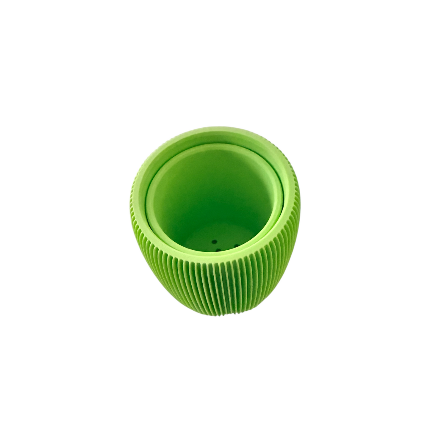 Retro Ribbed Small Planter - Lime