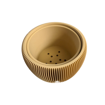 Retro Ribbed Planter - Cappuccino