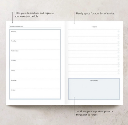 Undated Diary Planner "Diary" | Week to View