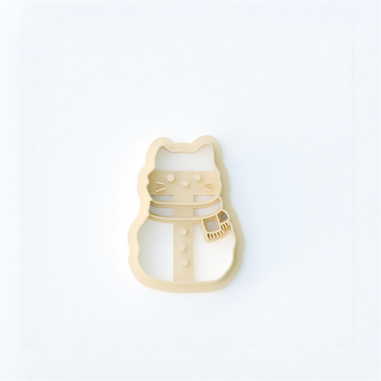Snowman Cat Polymer Clay Cutter 25mm