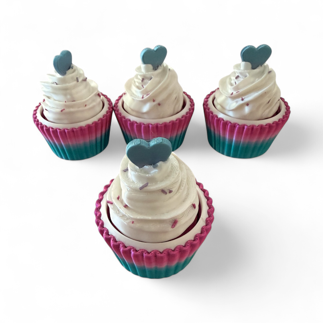 Heart Cupcake Fidget Clicker/Spinner Metallic