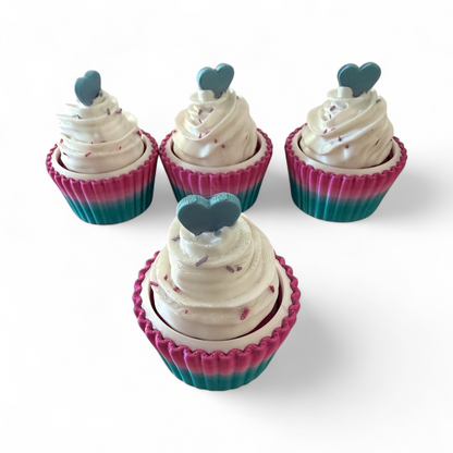 Heart Cupcake Fidget Clicker/Spinner Metallic