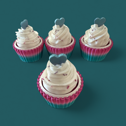 Heart Cupcake Fidget Clicker/Spinner Metallic