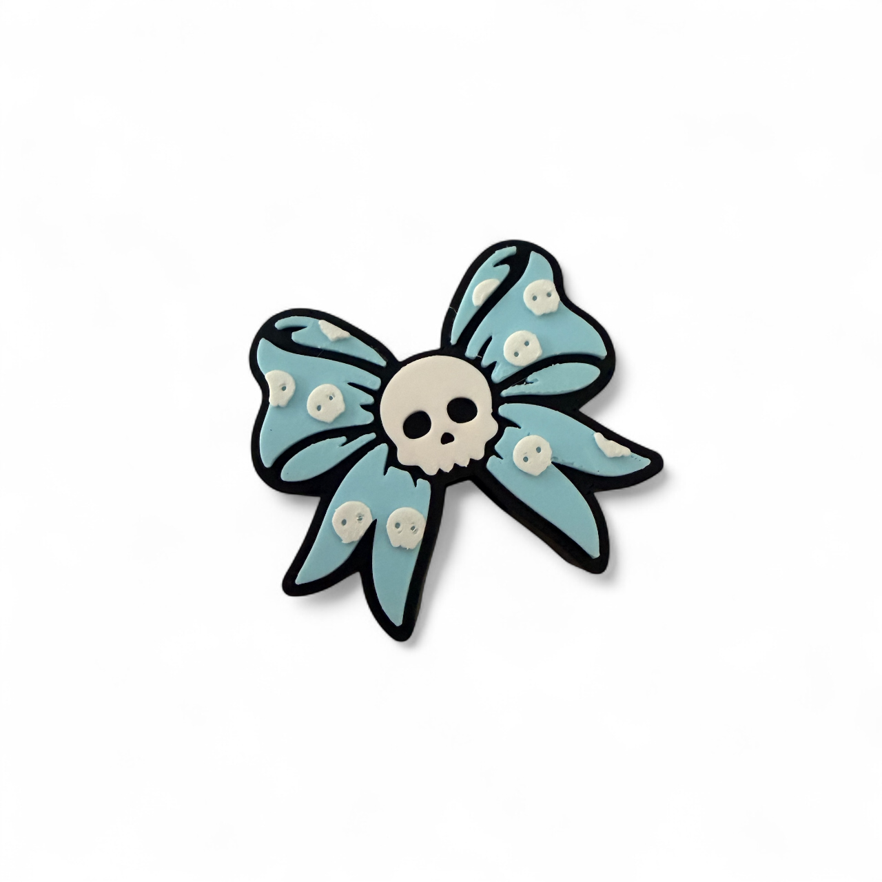 Straw Topper - Blue Bow Skeleton