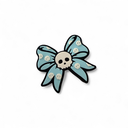 Straw Topper - Blue Bow Skeleton
