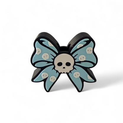 Straw Topper - Blue Bow Skeleton