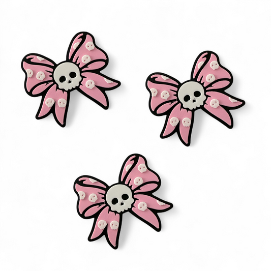 Straw Topper - Pink Bow Skeleton