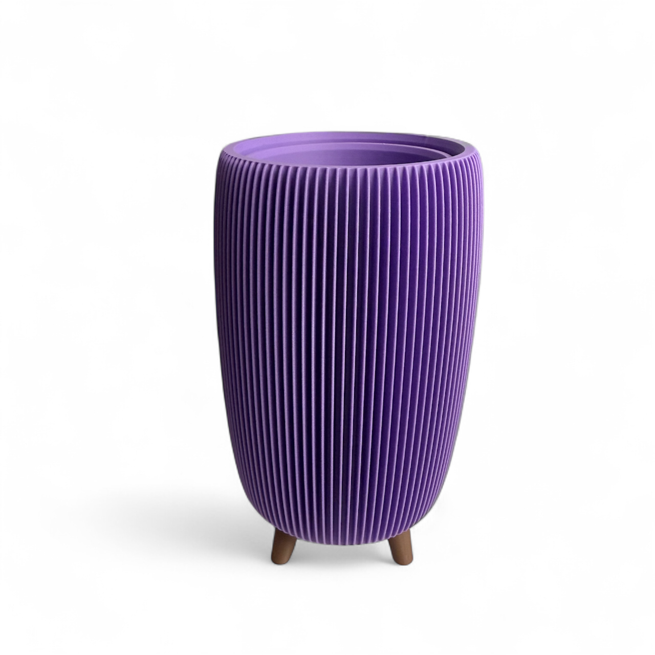RETRO RIBBED HIGH PLANTER MATTE LAVENDER