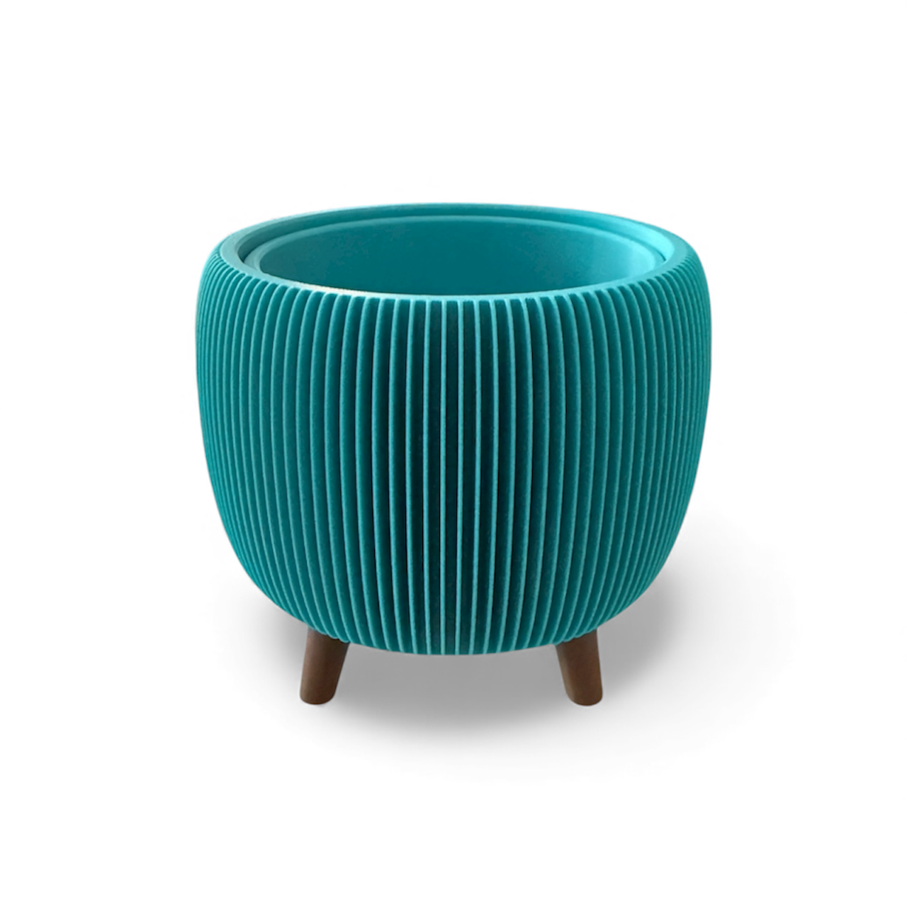 RETRO RIBBED PLANTER TURQUOISE MEDIUM