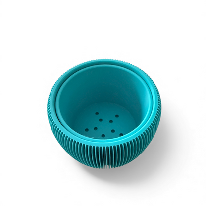 RETRO RIBBED PLANTER TURQUOISE SATIN