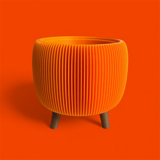 RETRO RIBBED PLANTER PUMPKIN SATIN
