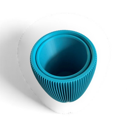 RETRO RIBBED PLANTER TURQUOISE LARGE