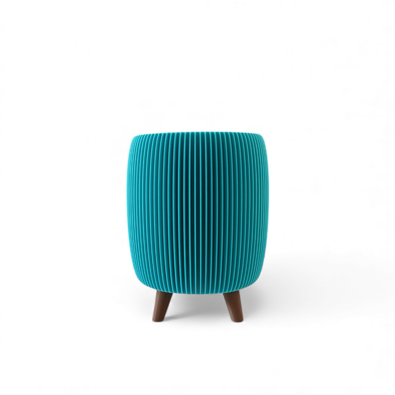 RETRO RIBBED PLANTER TURQUOISE SATIN SMALL