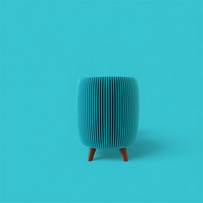 RETRO RIBBED SMALL PLANTER TURQUOISE SATIN