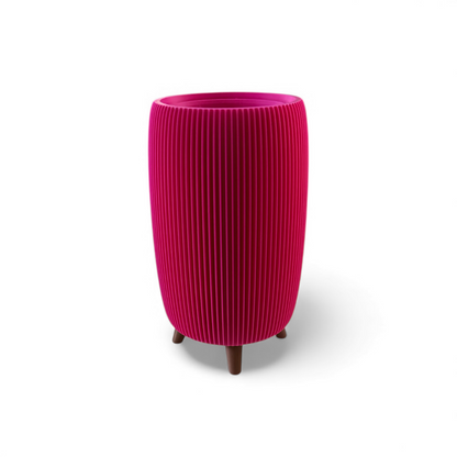 RETRO RIBBED PLANTER RASPBERRY TALL