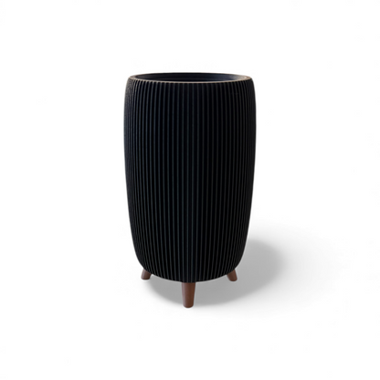 RETRO RIBBED HIGH PLANTER MATTE BLACK
