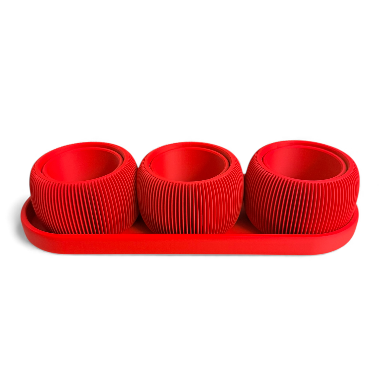 MINI TRIO PLANTERS MATTE RED