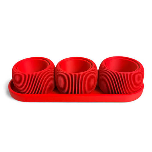 MINI TRIO PLANTERS MATTE RED