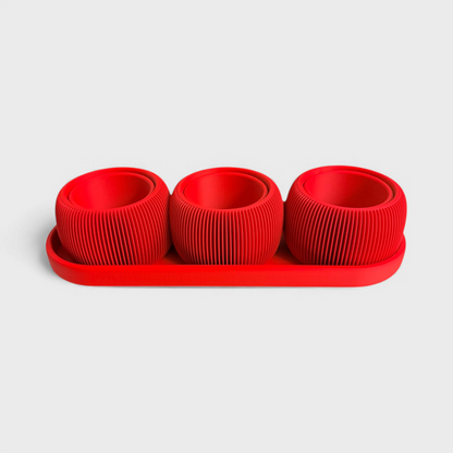 MINI TRIO PLANTERS MATTE RED