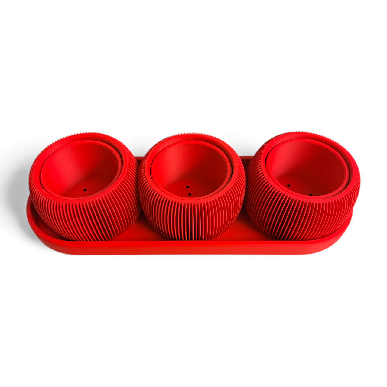 MINI TRIO PLANTERS MATTE RED