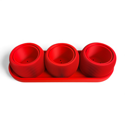 MINI TRIO PLANTERS MATTE RED