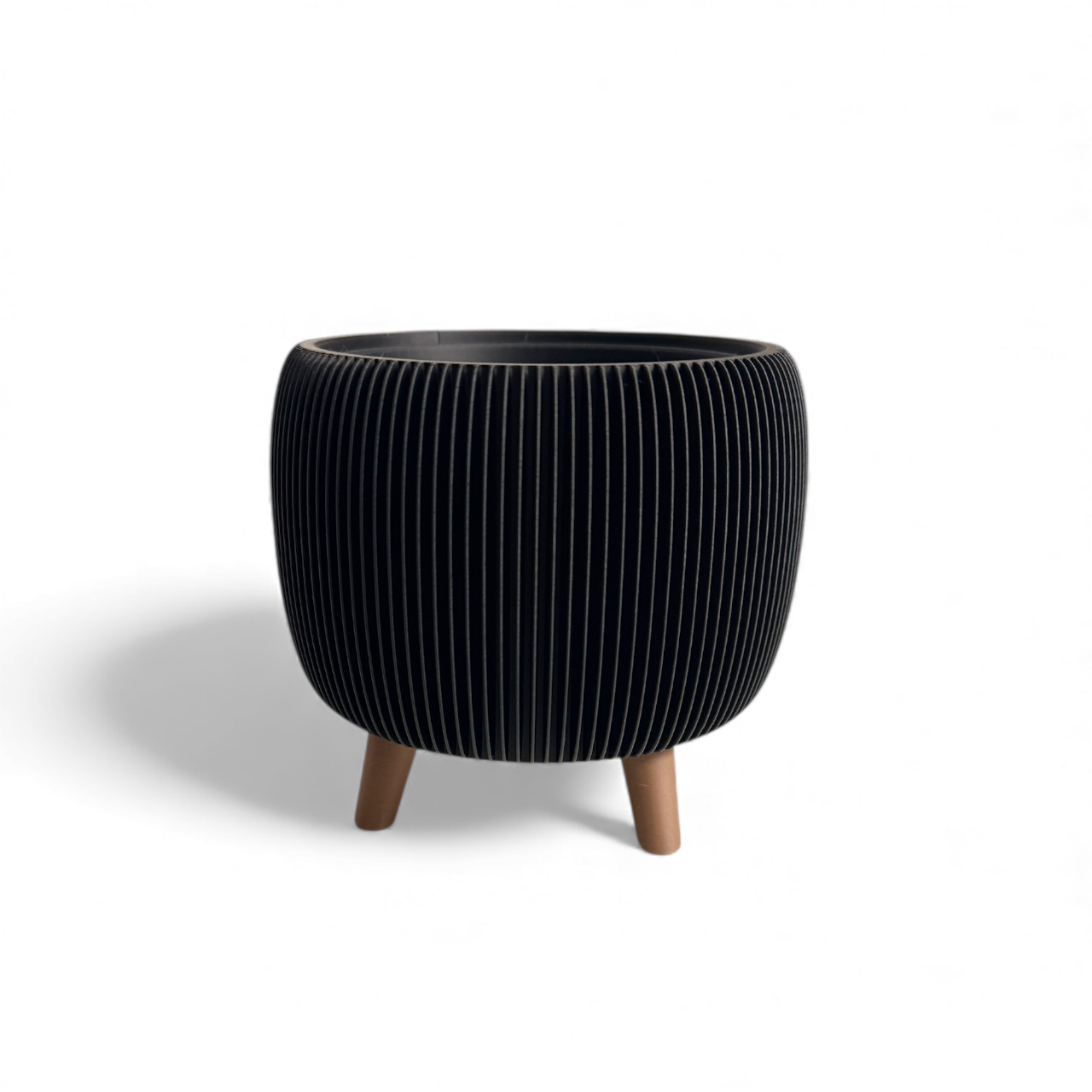 RETRO RIBBED PLANTER MATTE BLACK