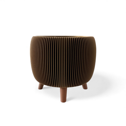 RETRO RIBBED PLANTER SATIN BRONZE