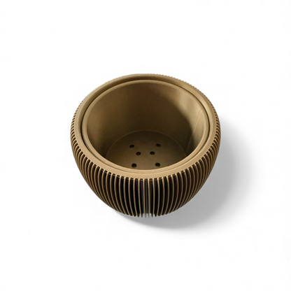 RETRO RIBBED PLANTER SATIN BRONZE