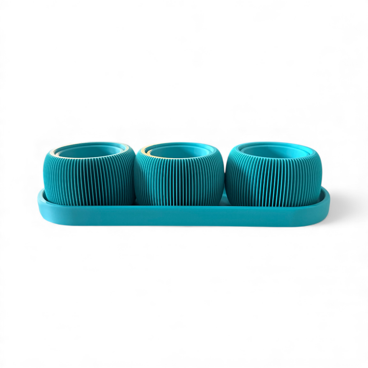 MINI TRIO PLANTERS TURQUOISE SATIN