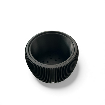 RETRO RIBBED PLANTER BLACK SATIN