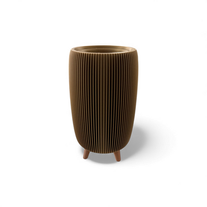 RETRO RIBBED HIGH PLANTER BRONZE SATIN