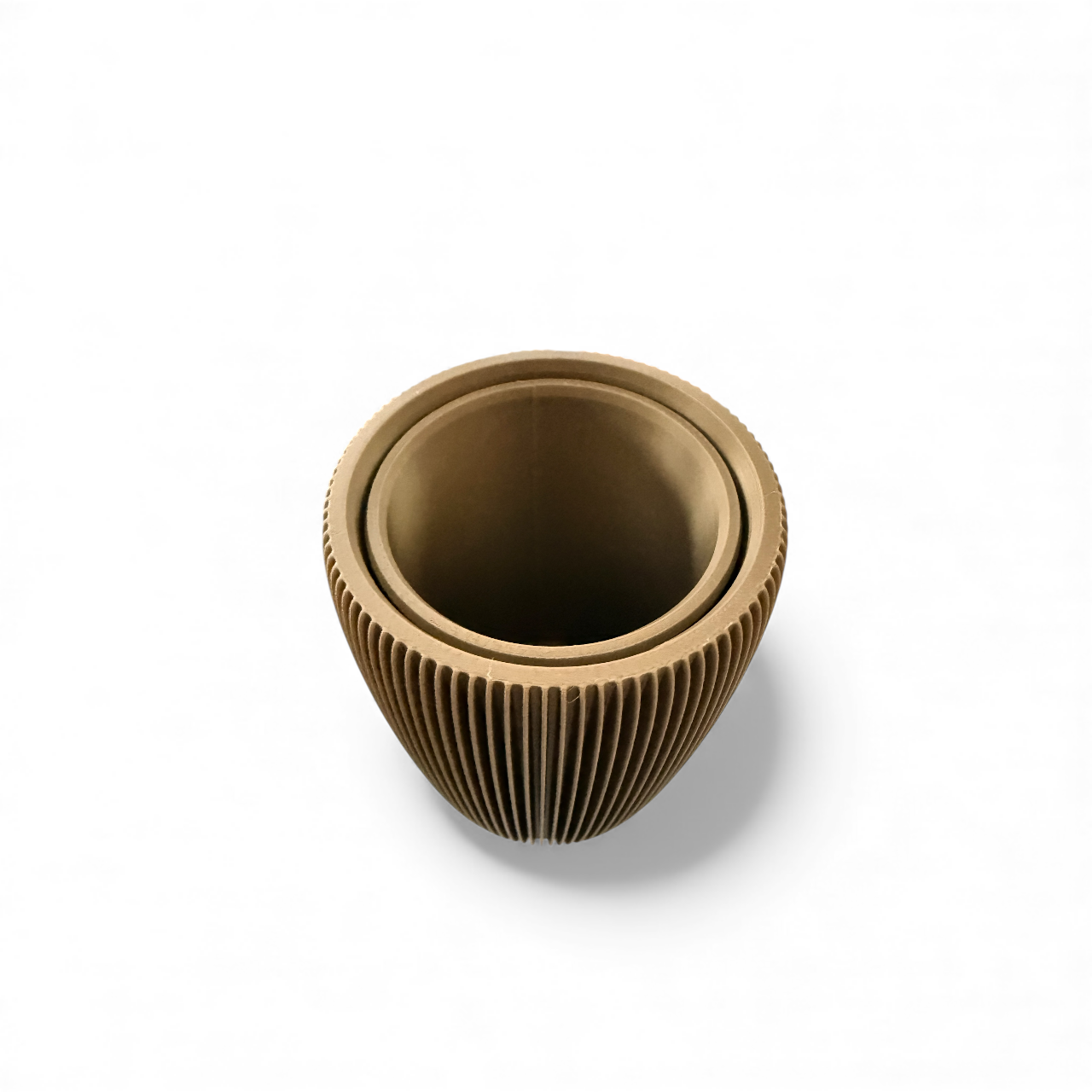 RETRO RIBBED HIGH PLANTER BRONZE SATIN