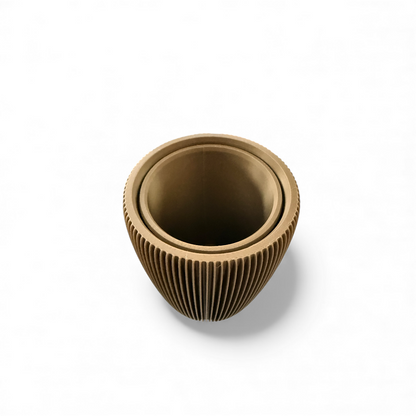 RETRO RIBBED HIGH PLANTER BRONZE SATIN
