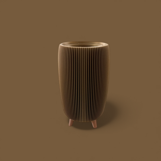 RETRO RIBBED HIGH PLANTER BRONZE SATIN