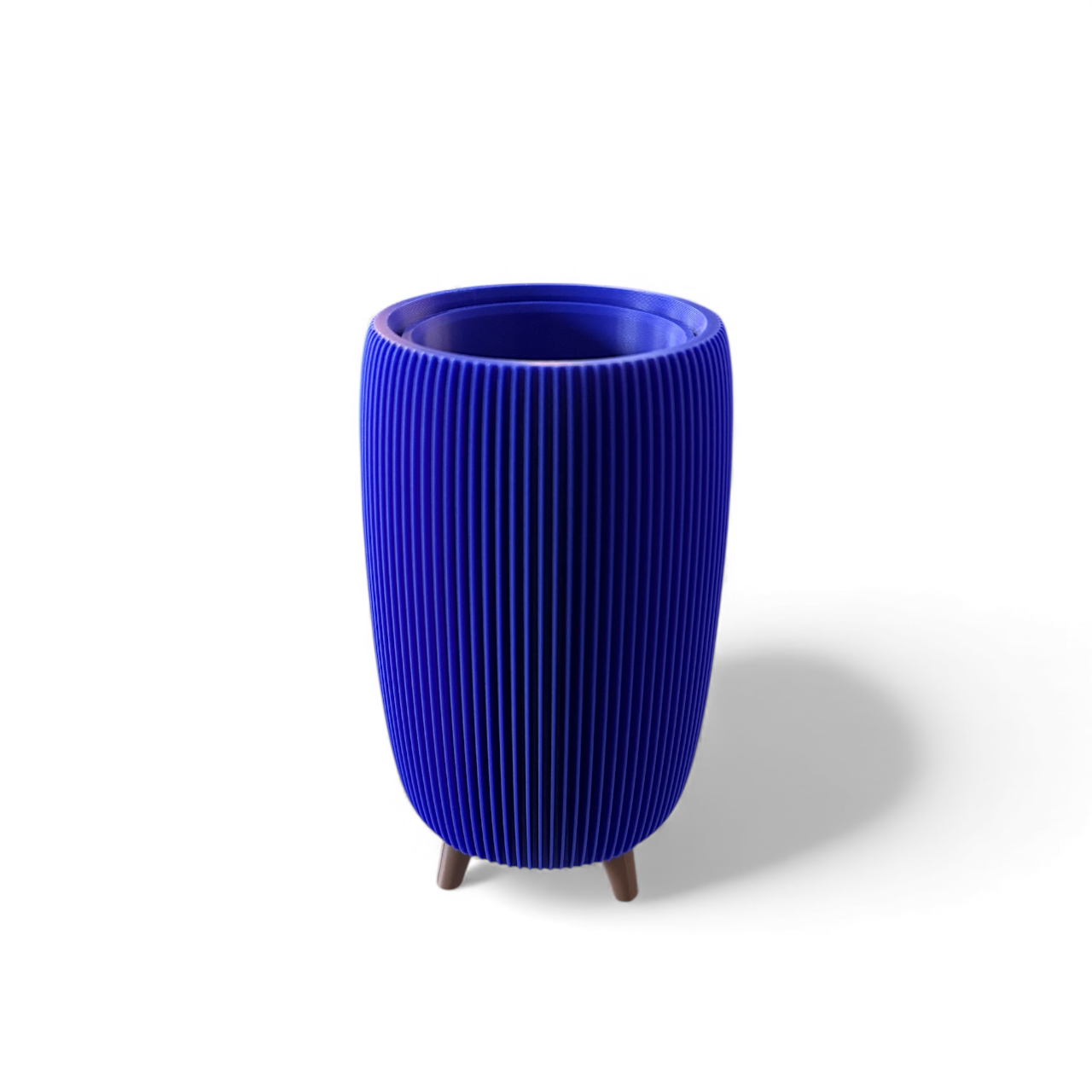 RETRO RIBBED PLANTER ROYAL SATIN TALL