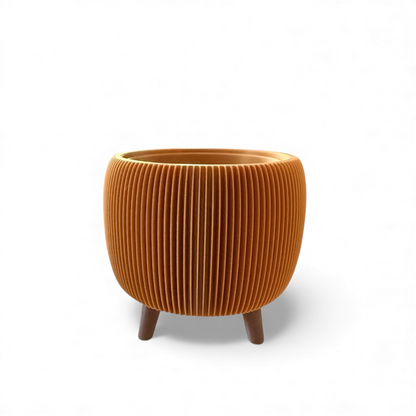 RETRO RIBBED PLANTER SATIN GOLD