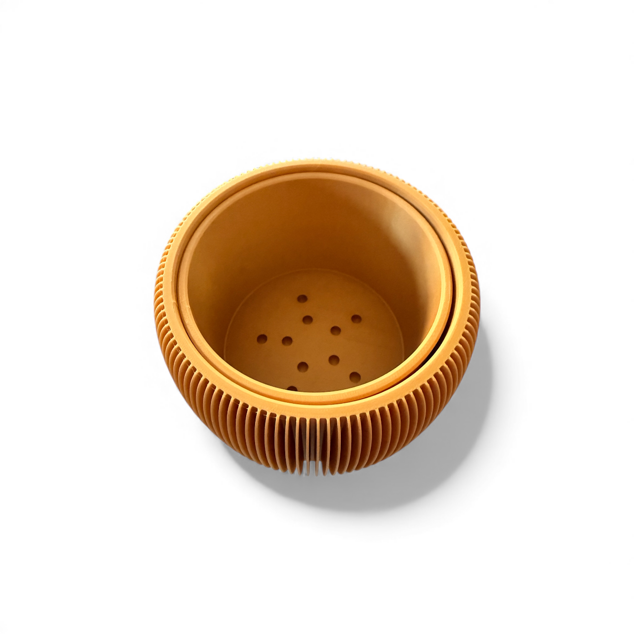 RETRO RIBBED PLANTER SATIN GOLD