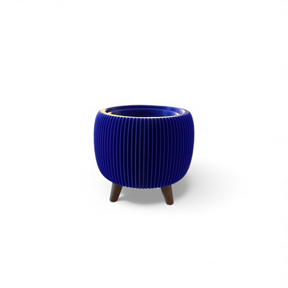 RETRO RIBBED PLANTER ROYAL SATIN MINI