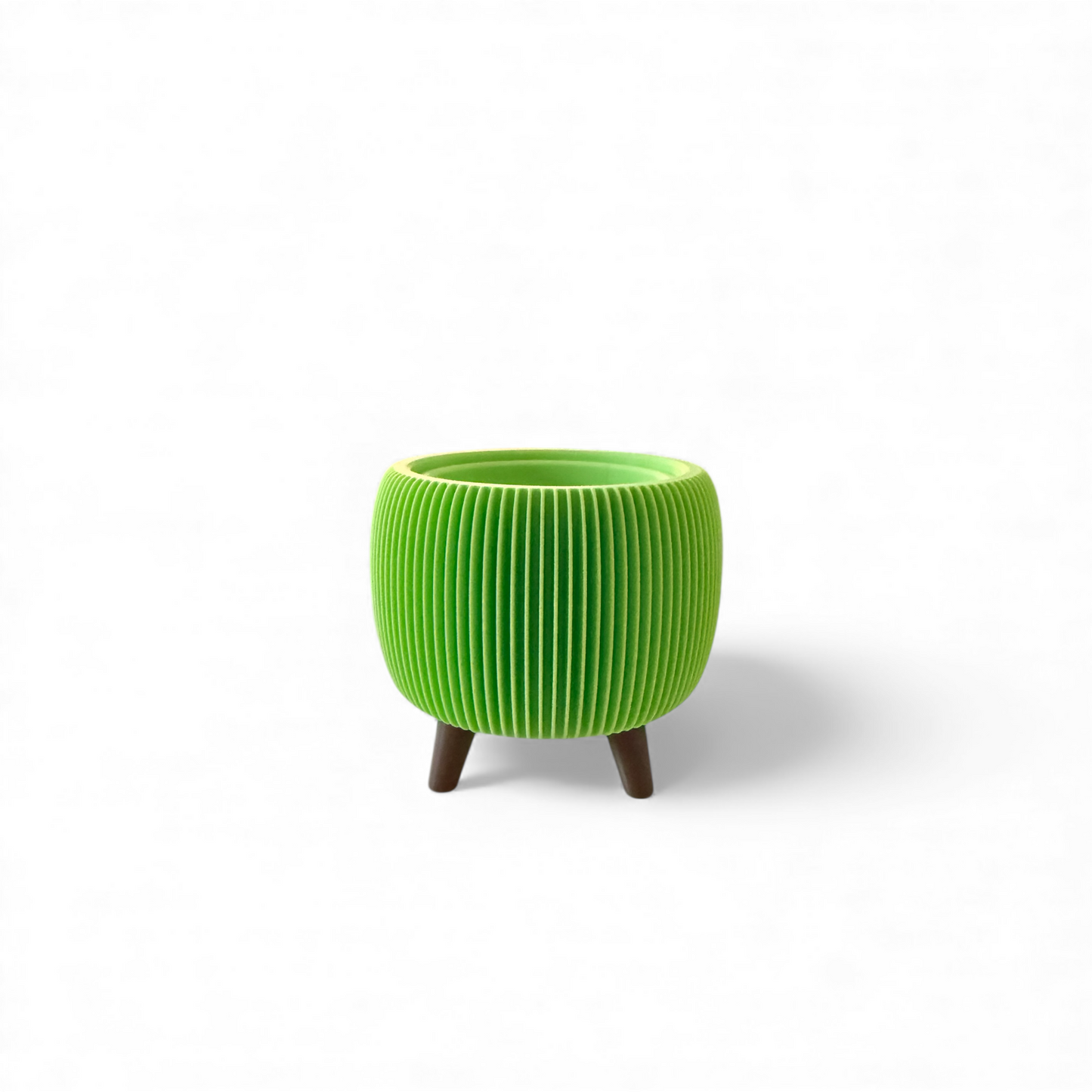 RETRO RIBBED MINI PLANTER MATTE LIME