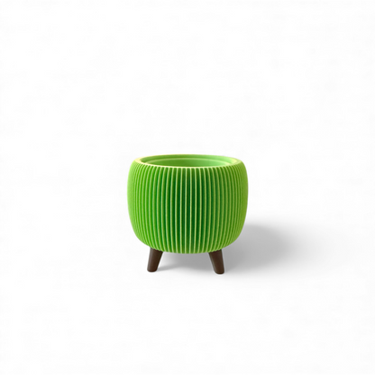 RETRO RIBBED MINI PLANTER MATTE LIME